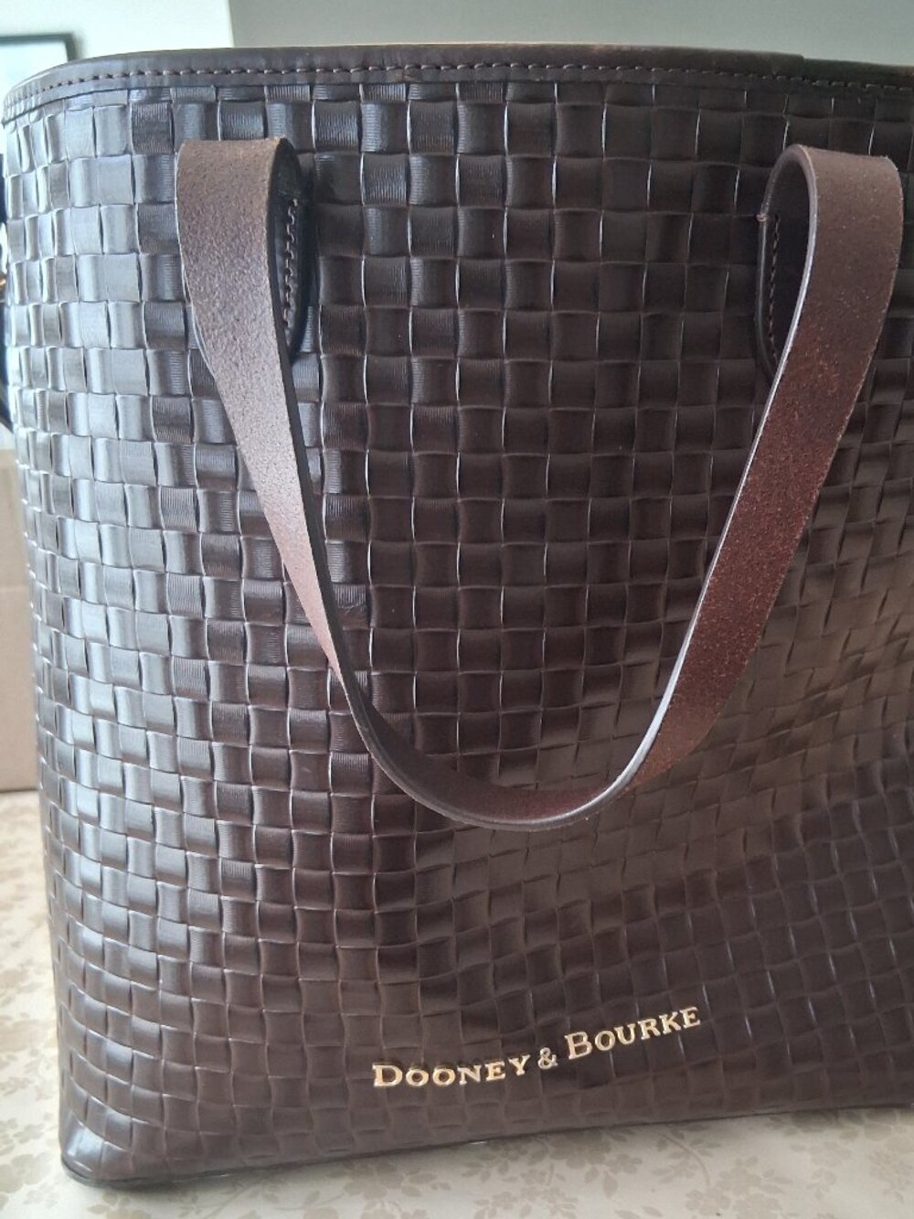 Dooney & Bourke Lilliana Woven Embossed Leather Shopper Tote